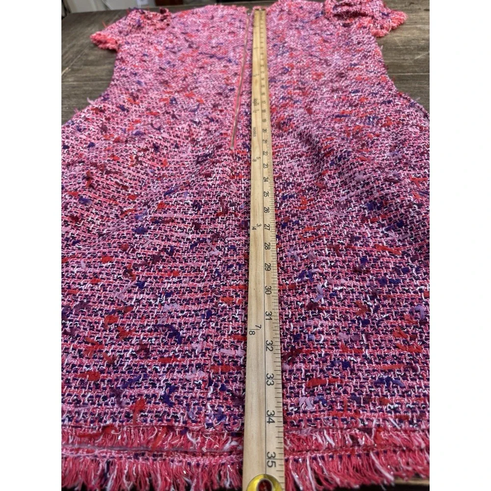 Kate Spade New York Flutter Sleeve Tweed Dress Pink Size 12 Jackie O Preppy‎